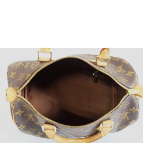 59271 5 Louis Vuitton Speedy 30 Monogram Handbag Brown