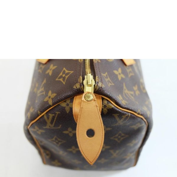 59271 7 Louis Vuitton Speedy 30 Monogram Handbag Brown