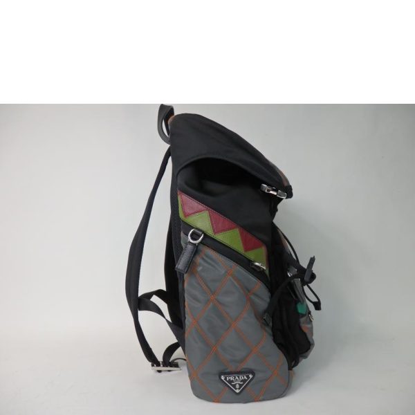 59352 5 Prada Bicolor Nylon Rucksack Black