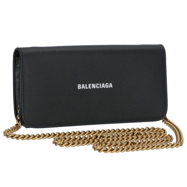 5937841iz4m1090 Balenciaga Chain Wallet Black