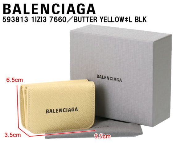 593813 1izi3 7660 1 BALENCIAGA CASH MINI WALLET Mini Wallet Coin Case Yellow