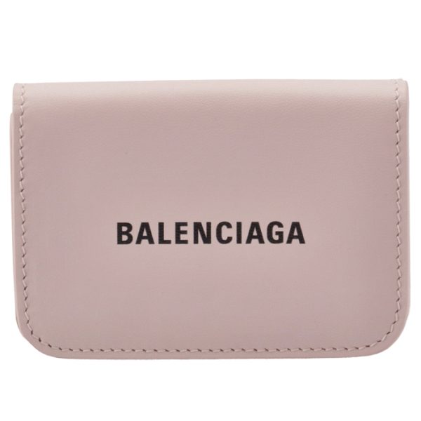 5938131i3535960 1 Balenciaga Logo Trifold Mini Wallet Pink