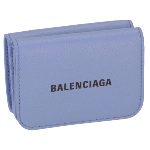 5938131iz435360 Balenciaga Logo Trifold Mini Wallet Light Purple