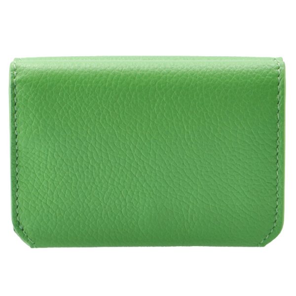 5938131izi33865 2 Balenciaga Logo Trifold Mini Wallet Green