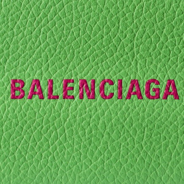 5938131izi33865 3 Balenciaga Logo Trifold Mini Wallet Green