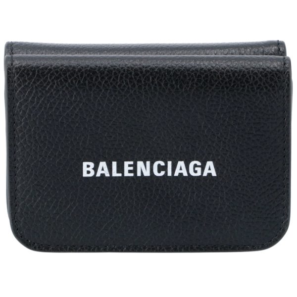 5938131izim1090 1 Balenciaga Logo Trifold Mini Wallet Black