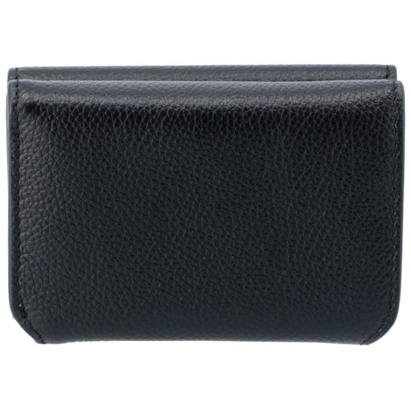 5938131izim1090 2 Balenciaga Logo Trifold Mini Wallet Black