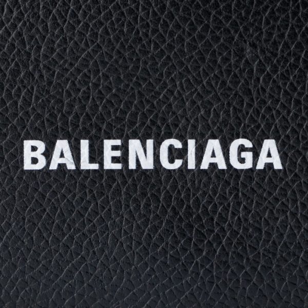 5938131izim1090 3 Balenciaga Logo Trifold Mini Wallet Black