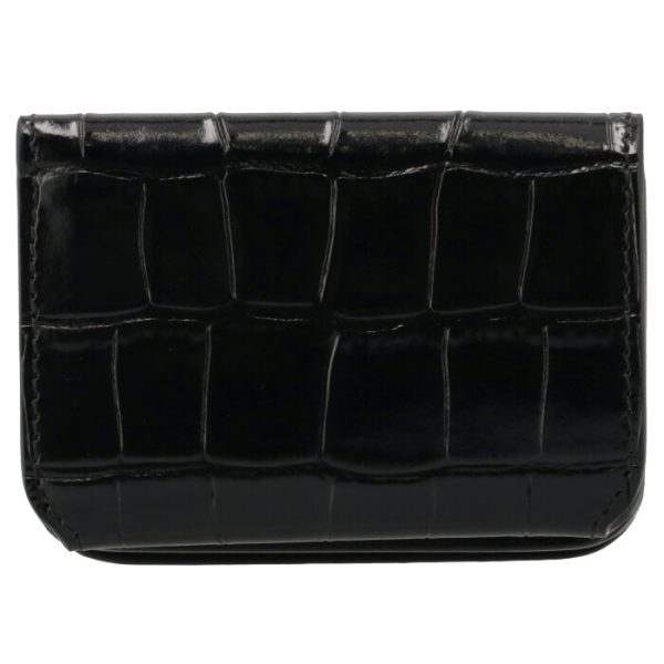 5938131lrr31090 2 Balenciaga Croco Trifold Mini Wallet Black