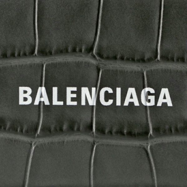 5938131lrr31390 3 Balenciaga Croco Trifold Mini Wallet Dark Gray