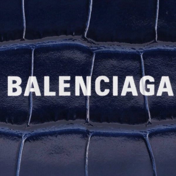 5938131lrr34690 3 Balenciaga Croco Trifold Mini Wallet Navy