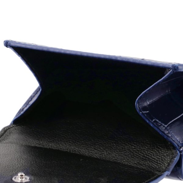 5938131lrr34690 6 Balenciaga Croco Trifold Mini Wallet Navy