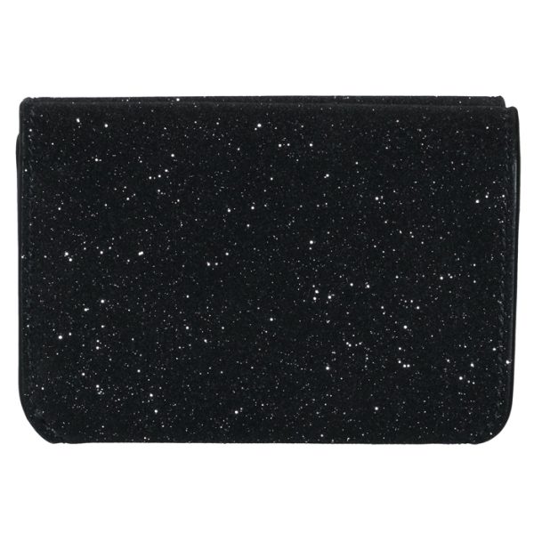 5938132102o1000 2 Balenciaga Glitter Trifold Mini Wallet Black