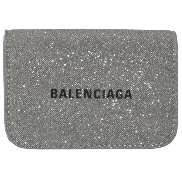 5938132102o1501 1 Balenciaga Glitter Trifold Mini Wallet Gray