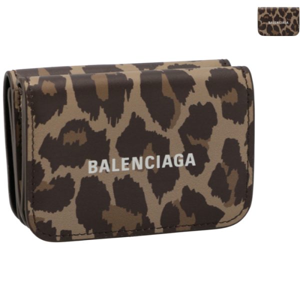 5938132aalk Balenciaga Logo Trifold Wallet