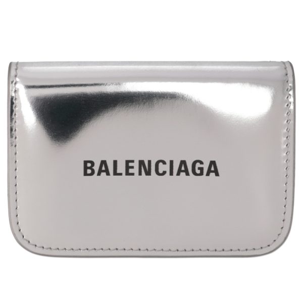 5938132aamo 1 Balenciaga Logo Trifold Wallet Grey