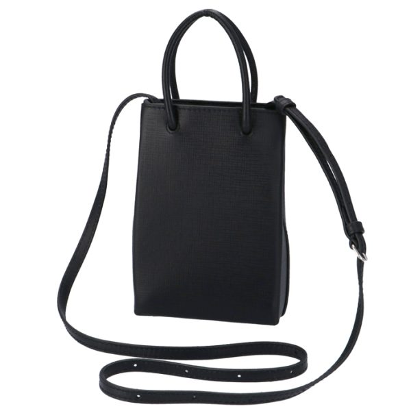 5938260ai2n1000 2 Balenciaga Shopping Phone Holder Bag Crossbody Black