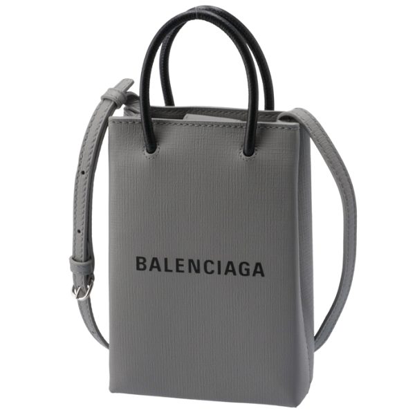 5938260ai2n1160 1 Balenciaga Shopping Phone Holder Bag Crossbody Gray