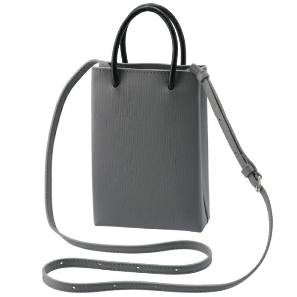 5938260ai2n1160 2 Balenciaga Shopping Phone Holder Bag Crossbody Gray