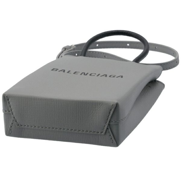 5938260ai2n1160 3 Balenciaga Shopping Phone Holder Bag Crossbody Gray