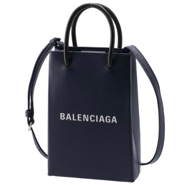 5938260ai2n4611 1 Balenciaga Shopping Phone Holder Bag Crossbody Navy