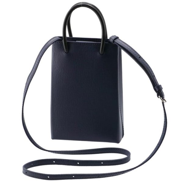 5938260ai2n4611 2 Balenciaga Shopping Phone Holder Bag Crossbody Navy