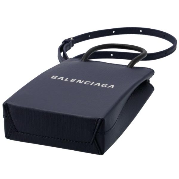 5938260ai2n4611 3 Balenciaga Shopping Phone Holder Bag Crossbody Navy