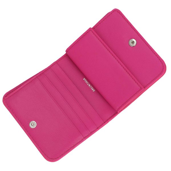 5942161iz435660 4 Balenciaga Logo Bifold Wallet Pink