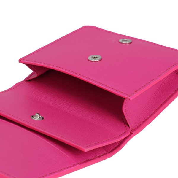 5942161iz435660 6 Balenciaga Logo Bifold Wallet Pink