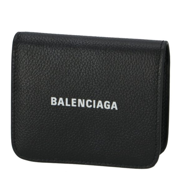 5942161iz4m1090 Balenciaga Logo Bifold Wallet Black