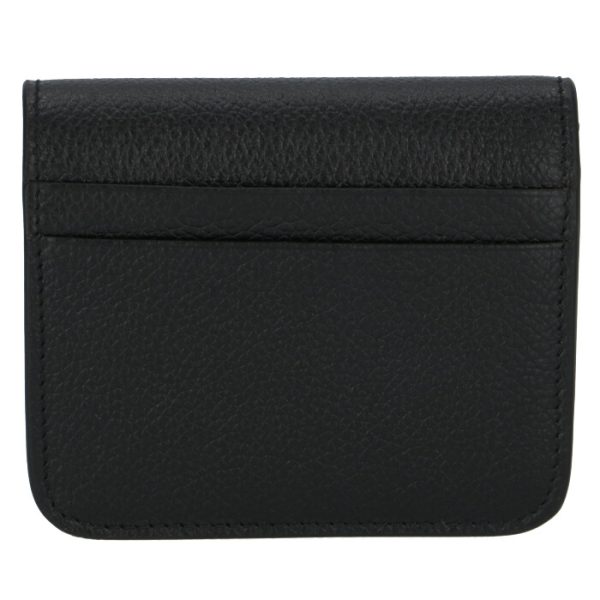 5942161iz4m1090 2 Balenciaga Logo Bifold Wallet Black