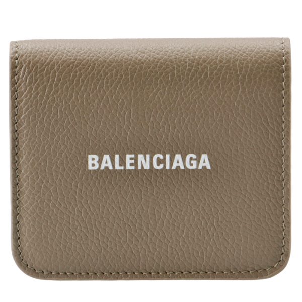 5942161izi31290 1 Balenciaga Logo Bifold Mini Wallet Beige Brown