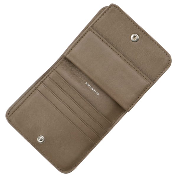 5942161izi31290 4 Balenciaga Logo Bifold Mini Wallet Beige Brown