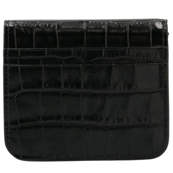 5942161lrr31090 2 Balenciaga Croco Bifold Mini Wallet Black