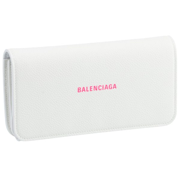 5942891izf39066 Balenciaga Bifold Long Wallet White