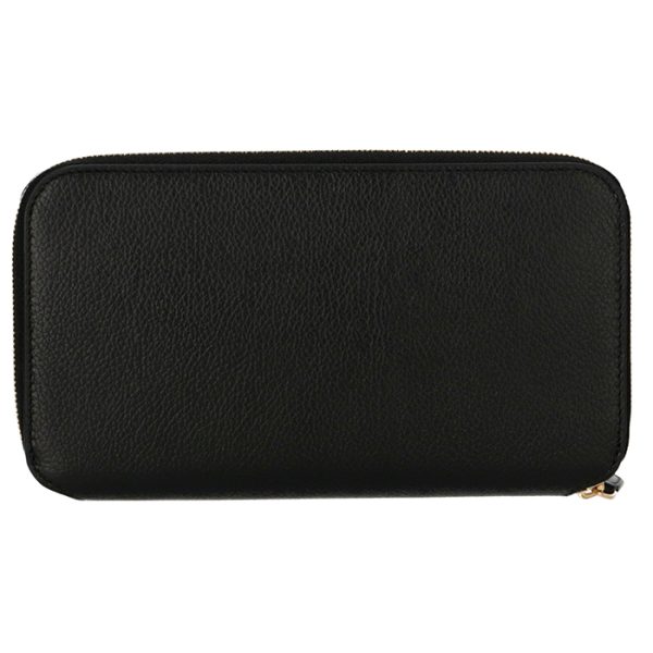 5942901iz4m1090 2 Balenciaga Round Zip Long Wallet Black