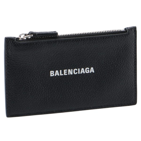 5943111izi31090 Balenciaga Card Holder Coin Case Fragment Black