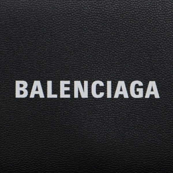 5943121i3531090 3 Balenciaga Logo Trifold Mini Wallet Black