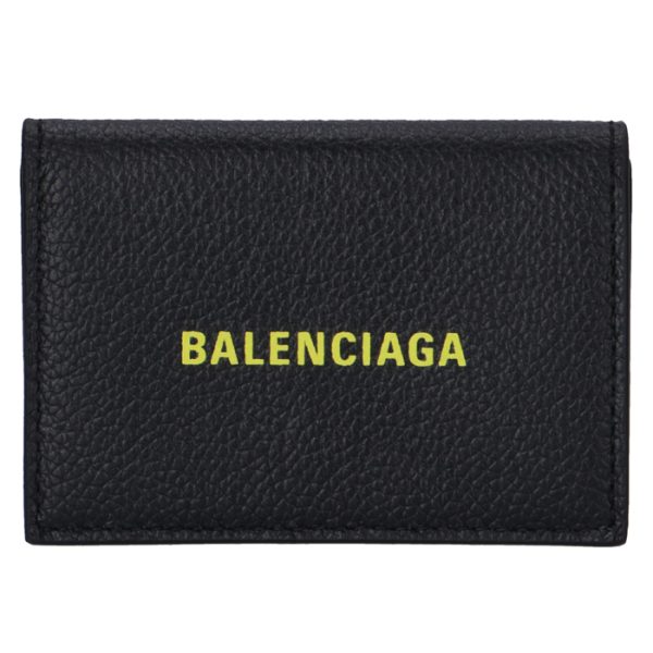 5943121izf31072 1 Balenciaga Logo Trifold Mini Wallet Black