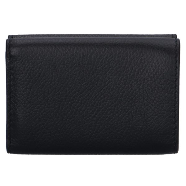 5943121izf31072 2 Balenciaga Logo Trifold Mini Wallet Black