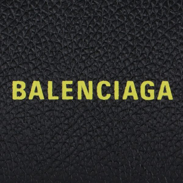 5943121izf31072 3 Balenciaga Logo Trifold Mini Wallet Black