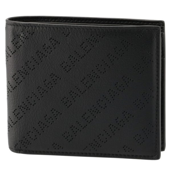 594315d6wzn1000 Balenciaga Folding Wallet Black