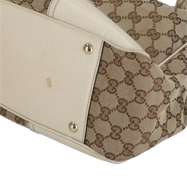 59547 7 Gucci GG Canvas Princey Ribbon Tote Bag Brown