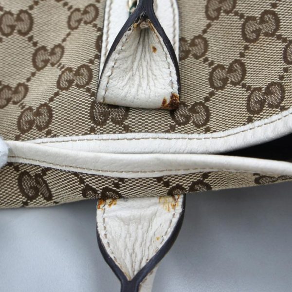 59547 8 Gucci GG Canvas Princey Ribbon Tote Bag Brown