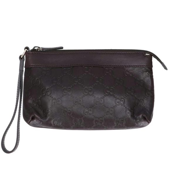 59630 1 Gucci Wristlet Hand Pouch Dark Brown