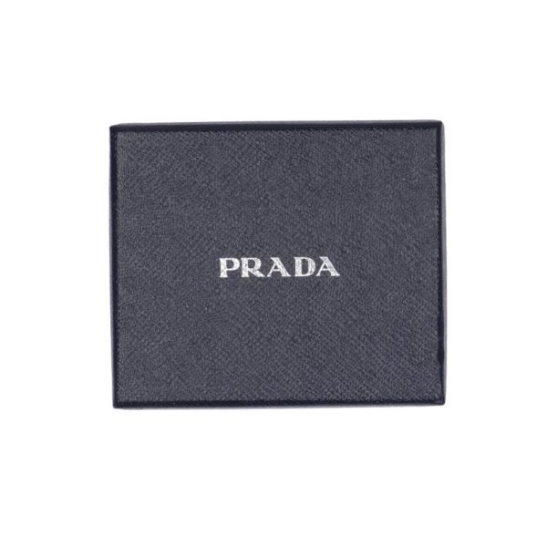 59691 8 Prada Saffiano Compact Zip Wallet Bag Black