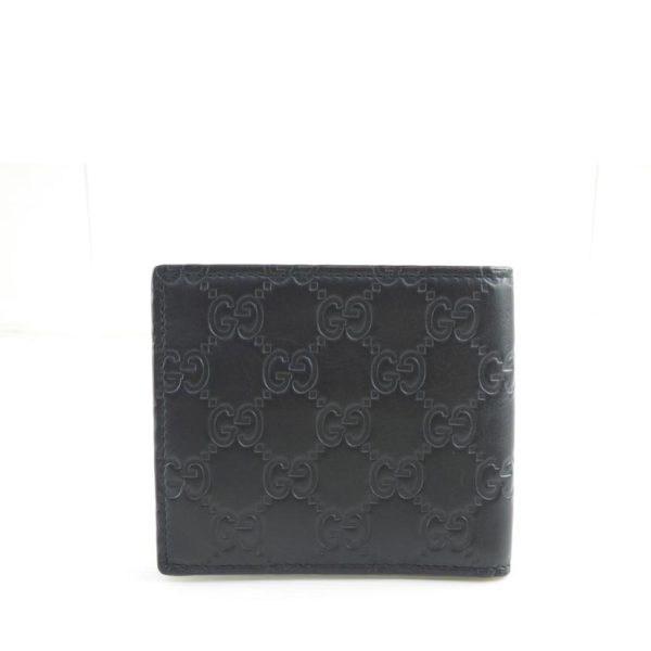 59782 2 GUCCI Shima Leather 2 Fold Wallet