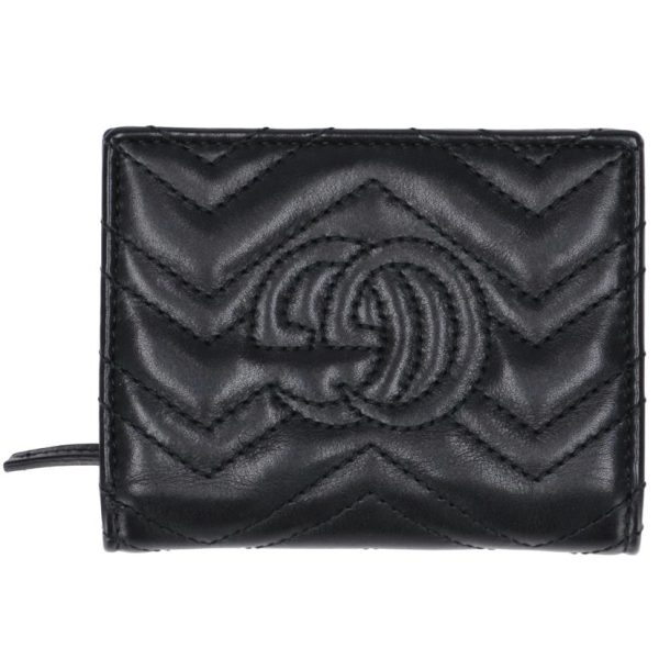 59803 2 GUCCI GG Marmont Compact Wallet Womens Black