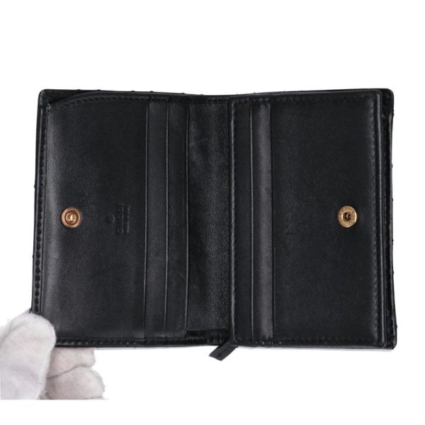 59803 3 Gucci GG Marmont Compact Wallet Black