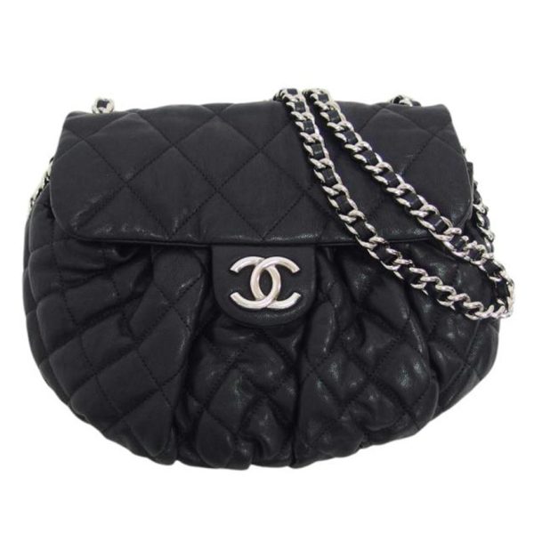 59916 1 Chanel Matelasse Chain Shoulder Bag Black